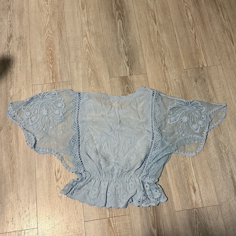 Light Blue Lace Blouse